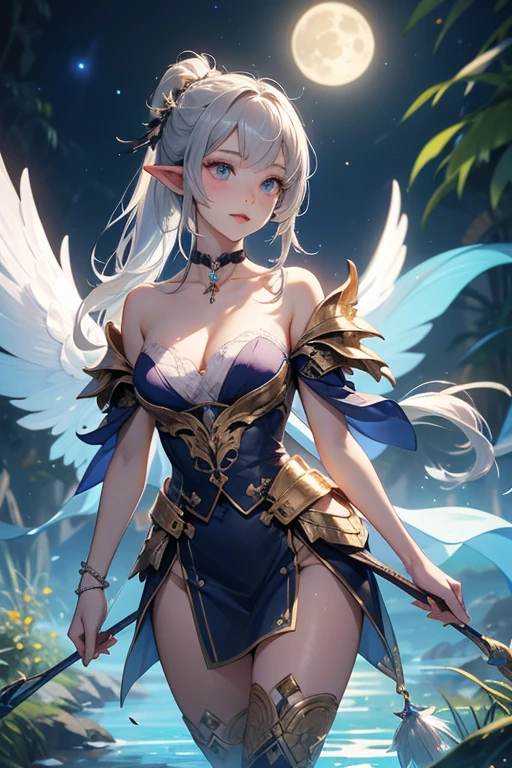 (best quality,4k,8k,highres,masterpiece:1.2),ultra-detailed,(realistic,photorealistic,photo-realistic:1.37),beautiful girl-AI robot,long silver hair,violet eyes,shimmering silver strands flowing,sparkling eyes that reflect the stars,faint glimmer of moonlight on her porcelain skin,delicate features and flawless complexion,mesmerizing gaze that captivates anyone who looks into it,futuristic fashion with sleek metallic armor,vibrant violet highlights in her hair,seamless integration of human-like and robotic elements,hint of a smile playing on her lips,graceful and poised posture,dynamic energy radiating from her,translucent wings that flutter softly in the air,hovering above a lush garden with vibrant flowers and lush greenery,ethereal light illuminating her surroundings,casting enchanting shadows on the ground,magical atmosphere filled with a sense of wonder and mystery,blending of nature and technology,harmony between the organic and the artificial,artistic fusion of beauty and innovation,colorful butterflies dancing around her,faint sounds of nature mingling with the gentle hum of machinery,ethereal music that fills the air,creating a symphony of sounds and emotions,transporting the viewer to a world where dreams and technology intertwine,where imagination knows no bounds.