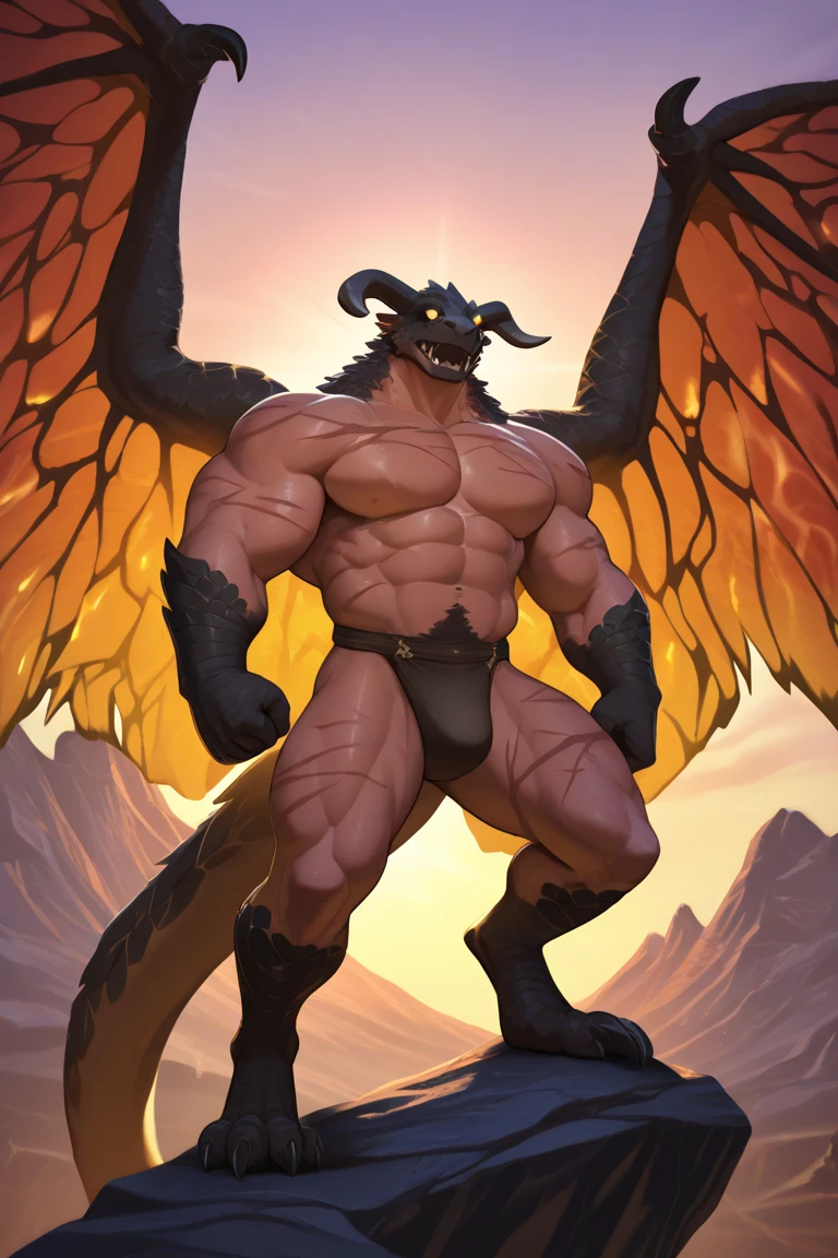 (((solo))), a beautiful and detailed portrait of a huge male feral dragon, anthro batzz, demon lord dragon batzz, black , buff, wings, black , dragon tail, kenket, Ross Tran,ruan jia, trending on artstation,foxovh, cenematic lighting, vip, body, full body, close up view, wet, lookin at viewer, big body, muscular anthro, big pecs, inside old castle, dirt road, medieval ruins, old place, sitting, blue shorts, big bulge, , front view
