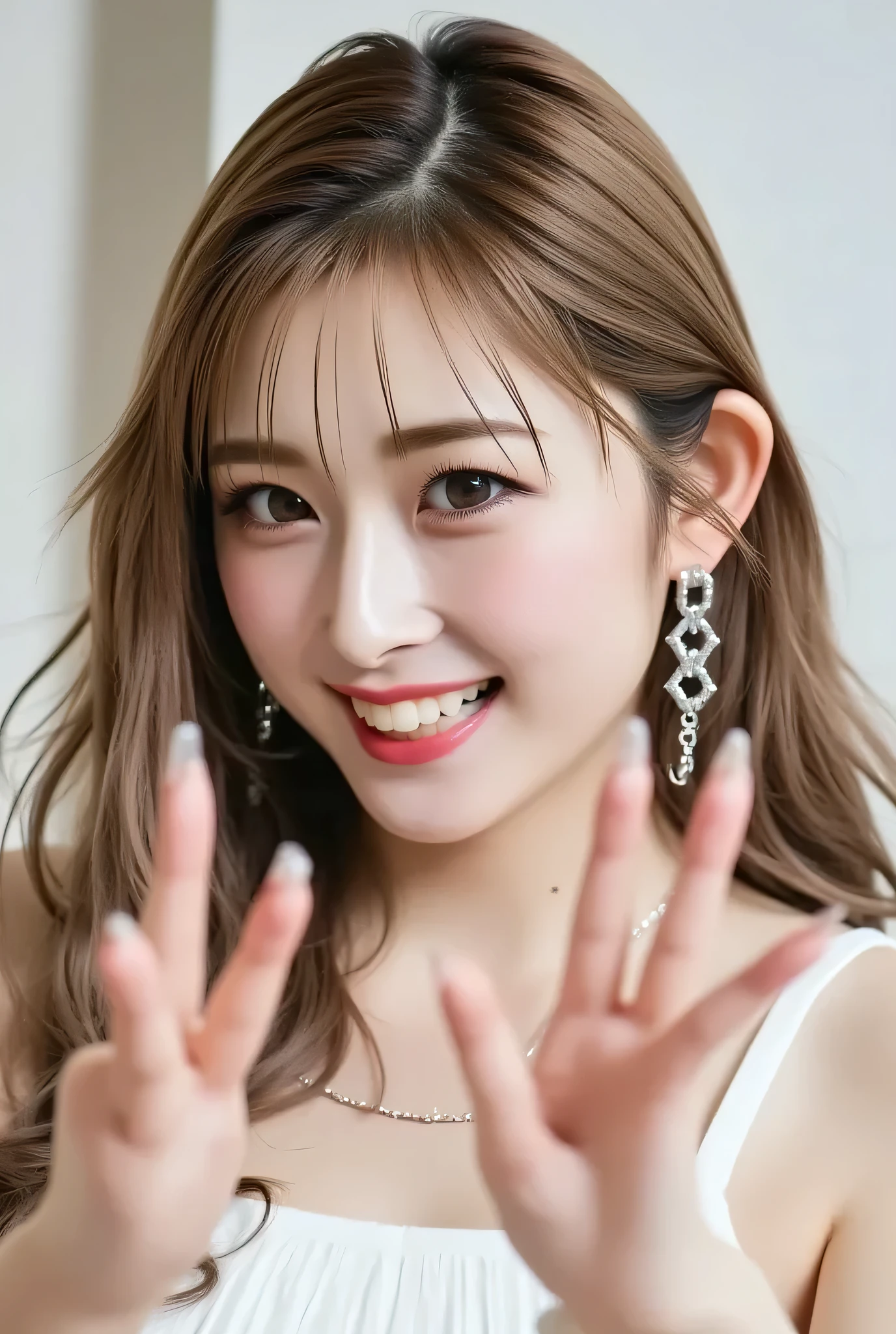 (Woman crossing her legs on an office sofa、Sitting girl)、((lying on a sofa bed))Beauty、One person、One person、long hair、Viewer、Smile Yan、blue eyes、hair ornaments、、gem、gray hair、口を close、Dull bangs、nail polish、bracelet、lips、Gray eyes on her back、portrait、red nails、 close、赤いlips、Place your hands on your cheeks、(shiny skin with 6 people)、(skyscrapers are blurry outside the window))、(Girl with legs spread slightly )、(leg enlargement )、(red high heels facing the background)、( 8k 、 RAW pictures 、 Highest Quality 、 masterpiece:1.2 )、 ( (real、photorealism、 (high resolution:1。3)、 (Super Detailed:1。3)、 (1 personの女の子:1 person。3)、 ( High Accuracy CG Unity 8k Wallpaper :1 。3)、 (Fine Skin Texture、Detailed Cloth Textures、detailed hair texture)、 (beautiful detailed face、 supermodel 、pale skin、realな輝く肌)、 ( RAW pictures、Highest Quality)、 (real、 photorealismック:1。4)、masterpiece、very delicate and beautiful、amazing、Fine-grained、highly detailed CG Unity 8K wallpaper、huge file size、super detail、high resolution、absurd、soft lights、Rimlight、bright detail、hotel room、short bob hair、Black hair color、大きな自然な色のlips、、(perfect body)、Beautiful legs、break(gray theme:1)。(a fusion of a sleeveless white one-shoulder sweater and a white micro dress:1。4)、(black garter and garter belt)、(black stockings)(body lines:1。2)、((Bare Shoulders、Vegetarian wrist)、((underbust from the veil、Side milk):1。2)、break(Heeled Sandals:1。2)、(earrings:1。3)、 ( black choker necklace 1。2)teeth、Cry a little、小さなSmile Yan、Harajuku Wind、20 year old girl、Cute type、、open