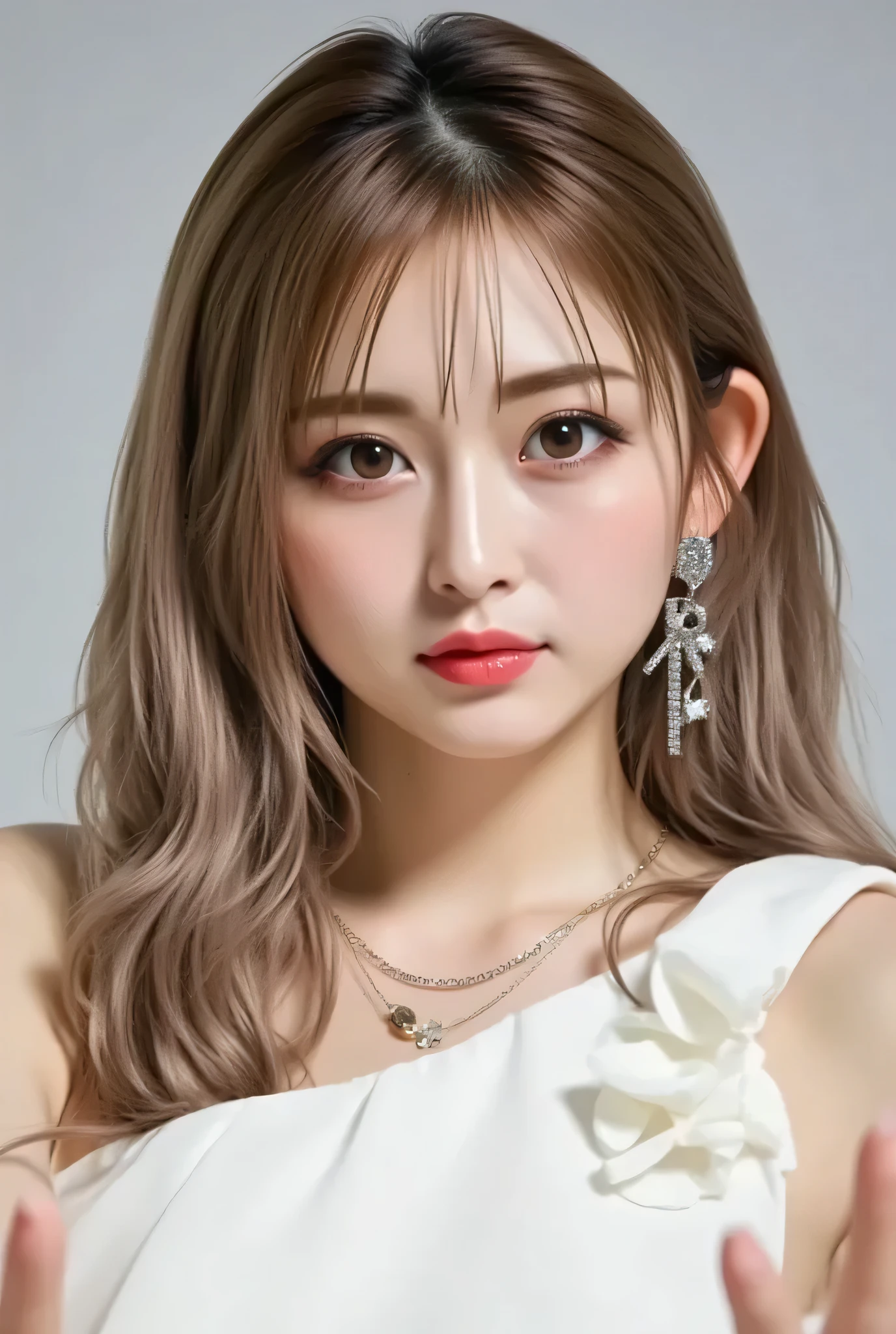 (Woman crossing her legs on an office sofa、Sitting girl)、((lying on a sofa bed))Beauty、One person、One person、long hair、Viewer、Smile Yan、blue eyes、hair ornaments、、gem、gray hair、口を close、Dull bangs、nail polish、bracelet、lips、Gray eyes on her back、portrait、red nails、 close、赤いlips、Place your hands on your cheeks、(shiny skin with 6 people)、(skyscrapers are blurry outside the window))、(Girl with legs spread slightly )、(leg enlargement )、(red high heels facing the background)、( 8k 、 RAW pictures 、 Highest Quality 、 masterpiece:1.2 )、 ( (real、photorealism、 (high resolution:1。3)、 (Super Detailed:1。3)、 (1 personの女の子:1 person。3)、 ( High Accuracy CG Unity 8k Wallpaper :1 。3)、 (Fine Skin Texture、Detailed Cloth Textures、detailed hair texture)、 (beautiful detailed face、 supermodel 、pale skin、realな輝く肌)、 ( RAW pictures、Highest Quality)、 (real、 photorealismック:1。4)、masterpiece、very delicate and beautiful、amazing、Fine-grained、highly detailed CG Unity 8K wallpaper、huge file size、super detail、high resolution、absurd、soft lights、Rimlight、bright detail、hotel room、short bob hair、Black hair color、大きな自然な色のlips、、(perfect body)、Beautiful legs、break(gray theme:1)。(a fusion of a sleeveless white one-shoulder sweater and a white micro dress:1。4)、(black garter and garter belt)、(black stockings)(body lines:1。2)、((Bare Shoulders、Vegetarian wrist)、((underbust from the veil、Side milk):1。2)、break(Heeled Sandals:1。2)、(earrings:1。3)、 ( black choker necklace 1。2)teeth、Cry a little、小さなSmile Yan、Harajuku Wind、20 year old girl、Cute type、、open