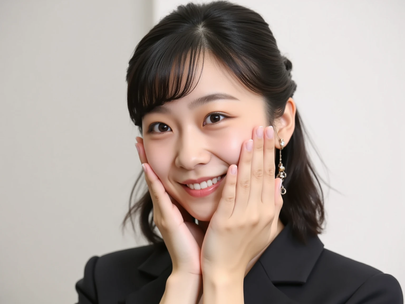 Ultra photorealistic close-up portrait of a beautiful Japanese woman ...