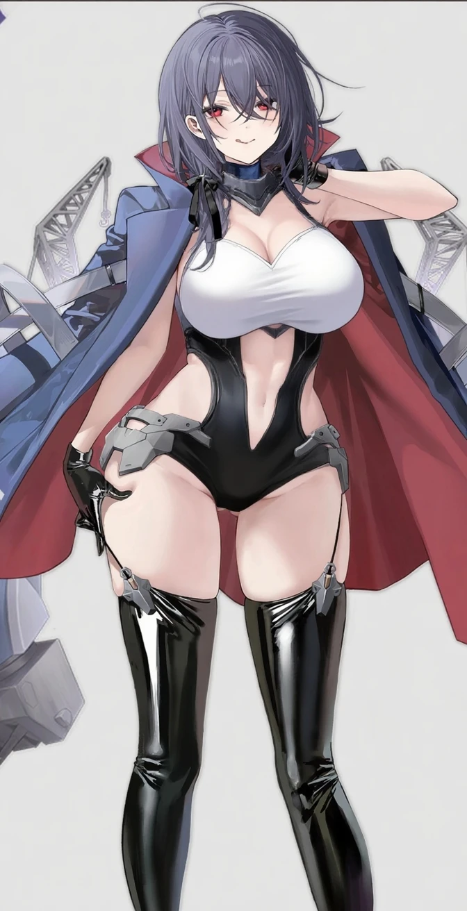 Wearing black stiletto thigh boots，（black long gloves），（Beautiful outdoor background:1.2），long white hair，Short black leather skirt，leg rings，blue pupils，belt buckle，profile，shy expression，黑色leg rings，sleeveless long shirt，Off the shoulders，(Extremely detailed CG unified 8k wallpaper),(masterpiece), (best quality), (Super detailed), (Best Illustration),(best shadow), ( eye shadow, delicate eyes:1.1)