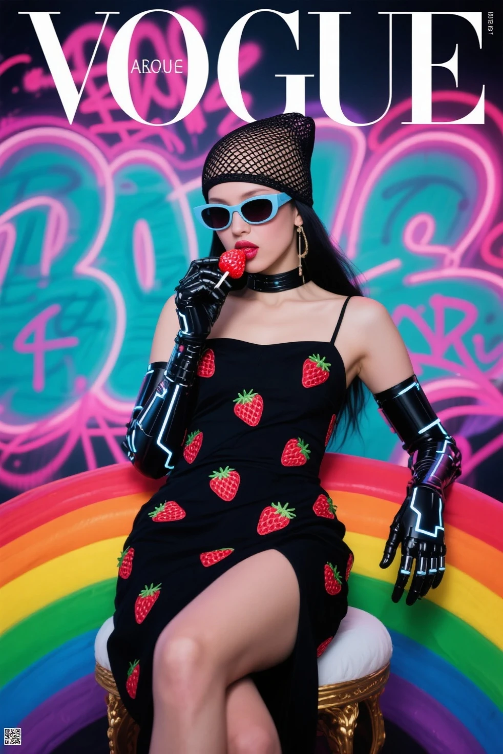 (masterpiece, best quality:1.2), 1girl, solo, high quality raw photograph of a young goth girl, licking a red lollipop,  vibrant neon colors, cool sunglasses, silhouette, illustration, looking at viewer, lofi,UHD, accurate, textured skin, super detail, high details, high quality, highres, 1080P, 4K