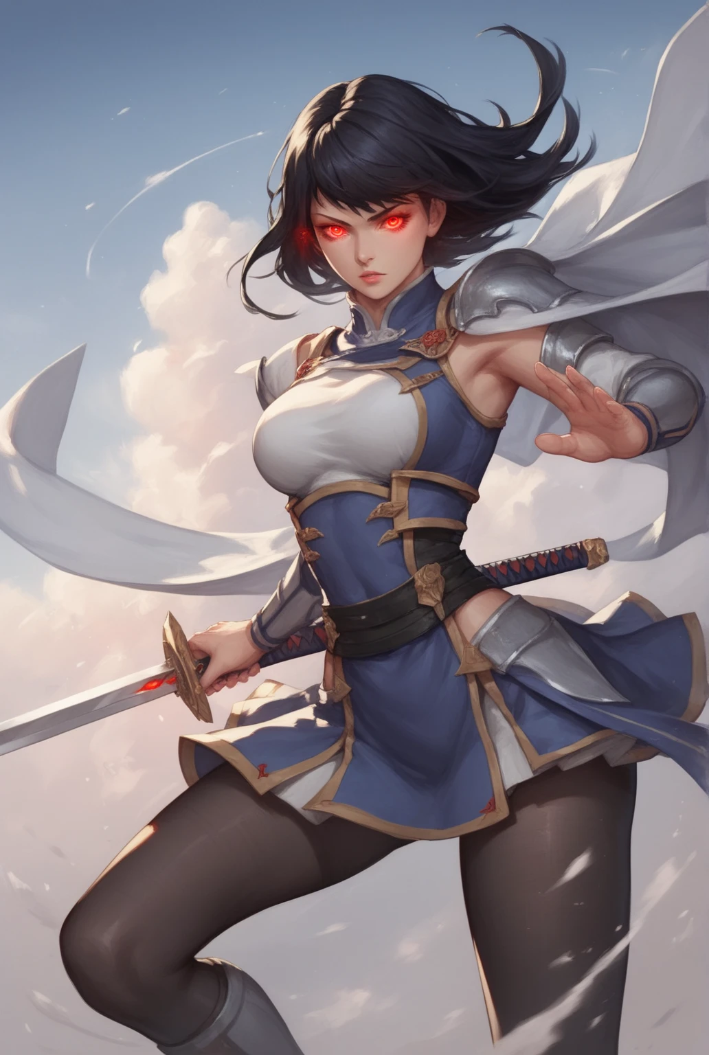 solo, masterpiece, best quality, agrias, grey sweater, black leotard, standing, looking at viewer, short hair,oculos,evil smile, evil look, juri han,luvas preta,roupa azul,yandere rosto,low lighting,coxa sarada copo detalhado,olhando para frente
