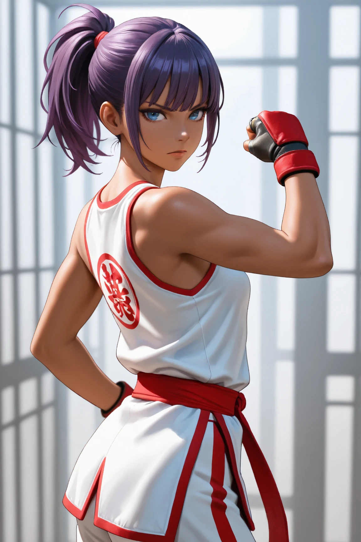 Irene, Brown short hair, Are standing, smile, Cute expression,Upper Body, Fingerless gloves,boots, Yellow scarf, Chinese clothes with polka dots, Elbow pads, ribbon, belt, Dirty Water, , Stone ruins, Are standing,Upper Body,(Very detailed, Beautifully detailed face, masterpiece, highest quality), That's right Sakura、Cherry blossom petals、Cherry blossoms falling、Knotting hair、Colorful Hair、squint、Messy Hair、Messy Hair、Sloppy、squint、Drunk、(fool/ )、highest quality、Genuine、Super delicate illustration、Beautiful and attractive anime girl、Slender body、Tied Hair、One Girl、Girl Photos、Full Body Shot、Beautiful red eyes、Japanese