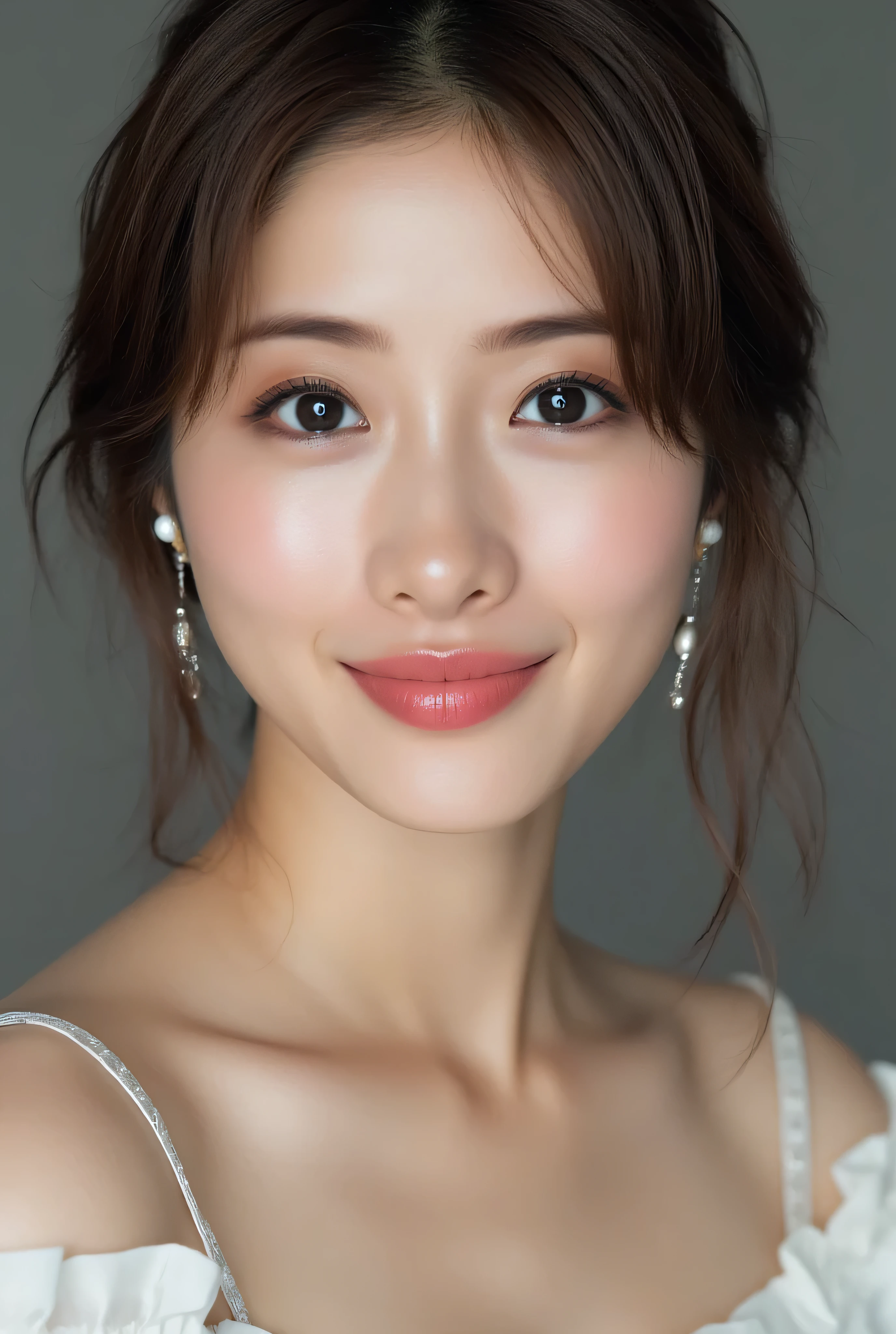 ISHIHARASATOMI,looking at viewer, beautiful skin, beautiful eyes, beautiful face, make up, masterpiece, Super Details, Best lighting, Realistic and Realistic Pictures, high definition RAW color pictures, slightly smile, highly detailed eyes, asian