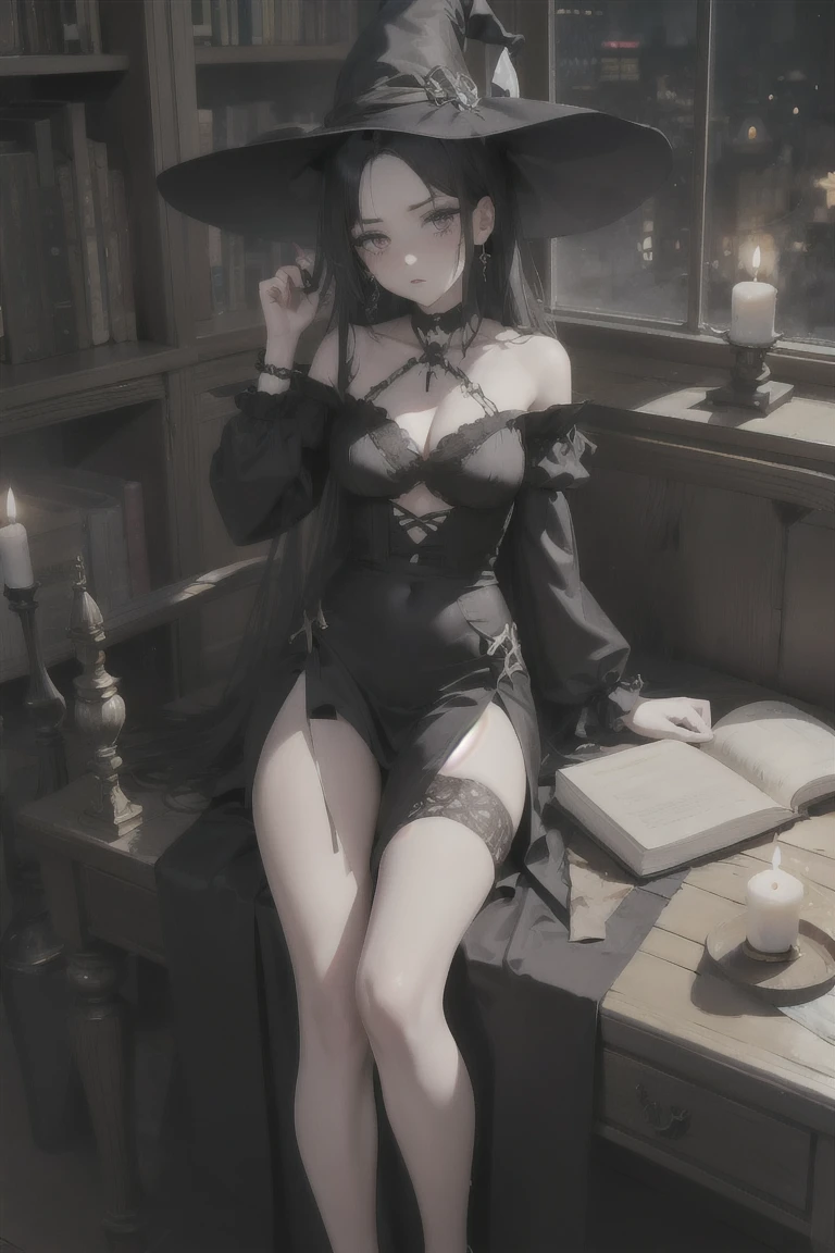 13yo , tween flat cheast, small , (best quality,4k,8k,highres,masterpiece:1.2),ultra-detailed,realistic,seductive ,dark,portrait,Wednesday Addams,beautiful,detailed eyes,beautiful,detailed lips,extremely detailed eyes and face,long eyelashes,vibrant colors,gothic style,contrast,moody atmosphere,darker hues,dramatic lighting,Jenna Ortega,solo girl,dressed in black silk lingerie ,classic Addams Family look,garden background,haunted mansion,ominous clouds,foggy,whimsical setting,creepy yet captivating,spooky charm,dynamic composition,  foot ,silk lingerie, legs thighs ,full body in frame