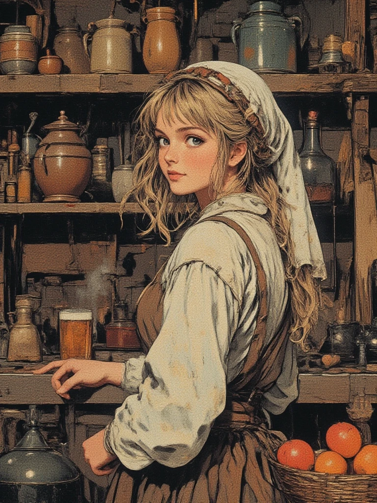 Middle Ages, 1 cook girl, medieval cook clothes, medieval kitchen ...
