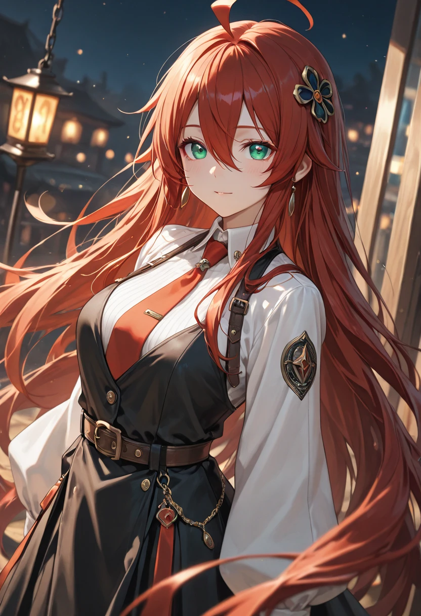 (masterpiece, highest quality:1.2), highest quality, masterpiece, high resolution, Anime style, portraiture, long hair, ash ginger hair, redhead hair, oversized coat, right green eyes, ((big breasts, huge breasts, large breasts, ample breasts)), magic, magic square, magician, almond-shaped eyes