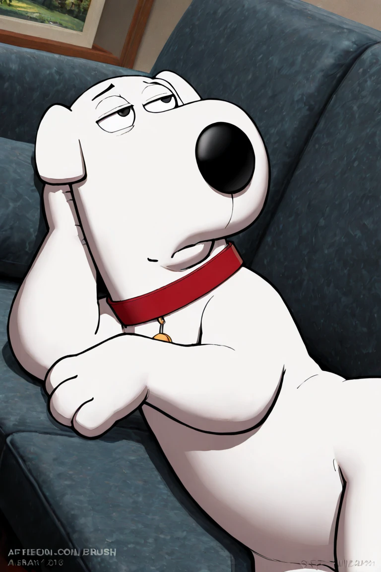 score_9, score_8_up, score_7_up, zPDXL,   <lora:FamilyGuy_style_PDXL:0.95>source_cartoon, familyguystyle, 2d, circle eyes,  brian griffin, dot pupils, anthro dog, smoking, white fur, red collar, parking lot, looking at viewer