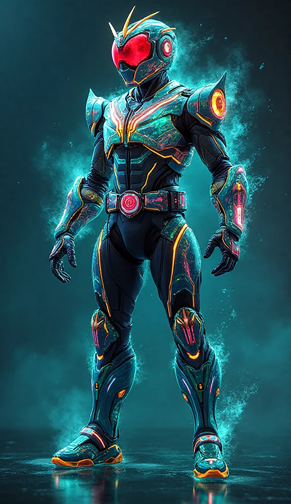 (((masterpiece:1.5, 4K, 8K))), a (((full body))) high quality digitally drawn rendered image ((by SEGA)) of A solo male anthro ((silver—white hedgehog)), with glowing blue eyes, ((metallic blue eyeliner:1.5)), (((tan muzzle))), wearing a (((sci-fi ))) stands in a neon-lit cyberpunk city The android's  is adorned with (((bright teal coloring:1.5))) with (((neon pink accents:1.4))), and intricate android seams, creating a futuristic look. the android has a  smirk on his face