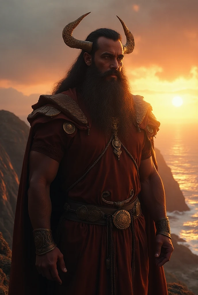 David Harbour, very detailed image, master piece, epic composition, perfect fingers, perfect hands, handsome, snow, right , chubby, 4k, perfect feets, perfect legs, (very short messy hair), ancient red desert, ancient desert clothes tunic beduin, ((big full beard)), (full white clothes), (black tunic), ( white mage), (white boots), (((night with blood moon))), ((big and large ass))
