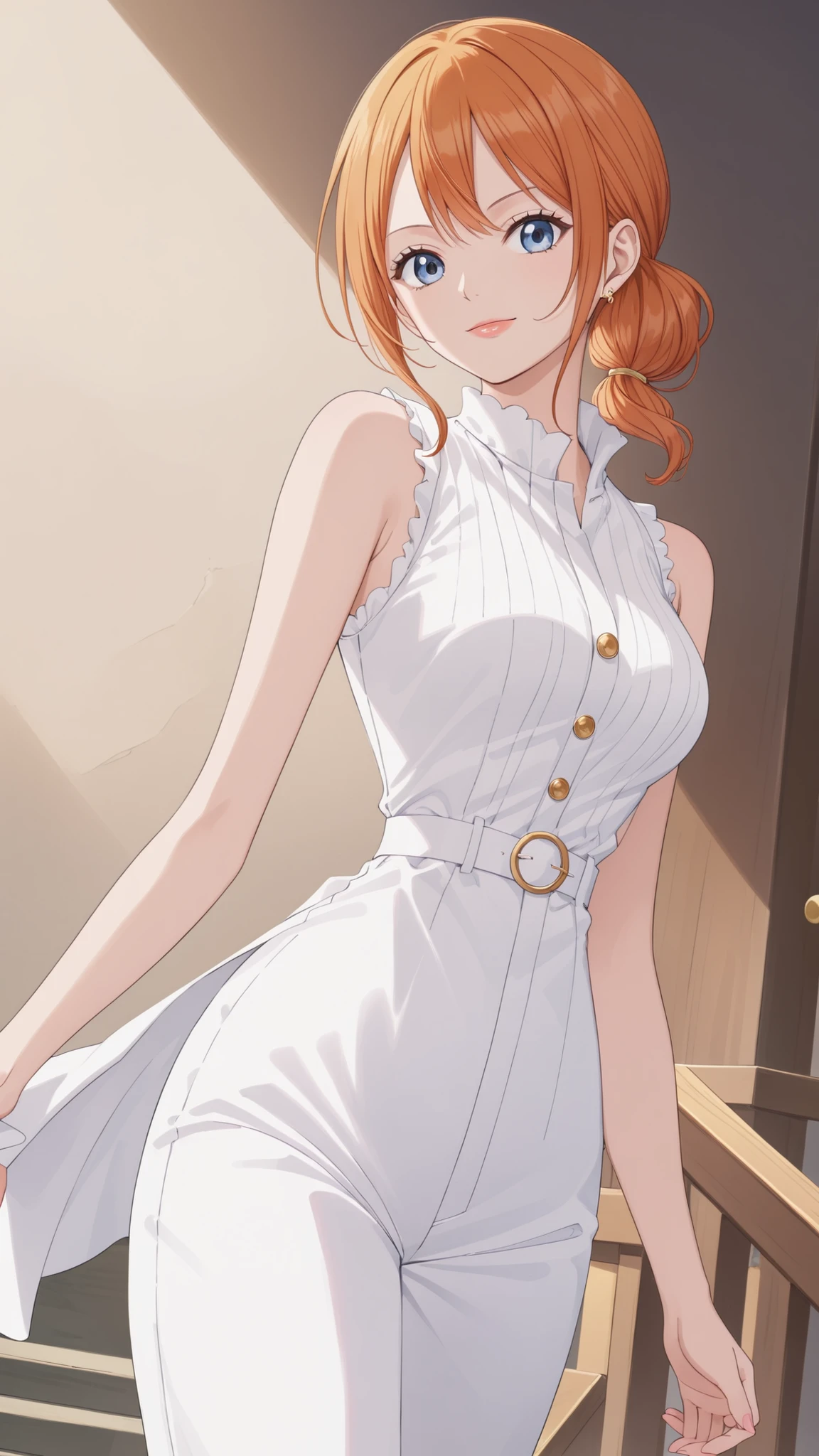 Nami in One Piece、Stunning with a stylish all-white outfit 