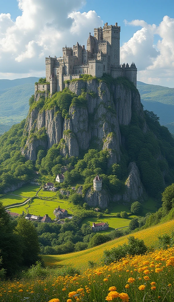 arafed castle in the middle of a mountain with a steeple, gondor, minas tirith, middle - earth, middle-earth, middle earth, inspired lord of the rings, minas tirith in the background, from lord of the rings, in style of lord of the rings, beautiful helms deep, the shire castle, middle earth landscape