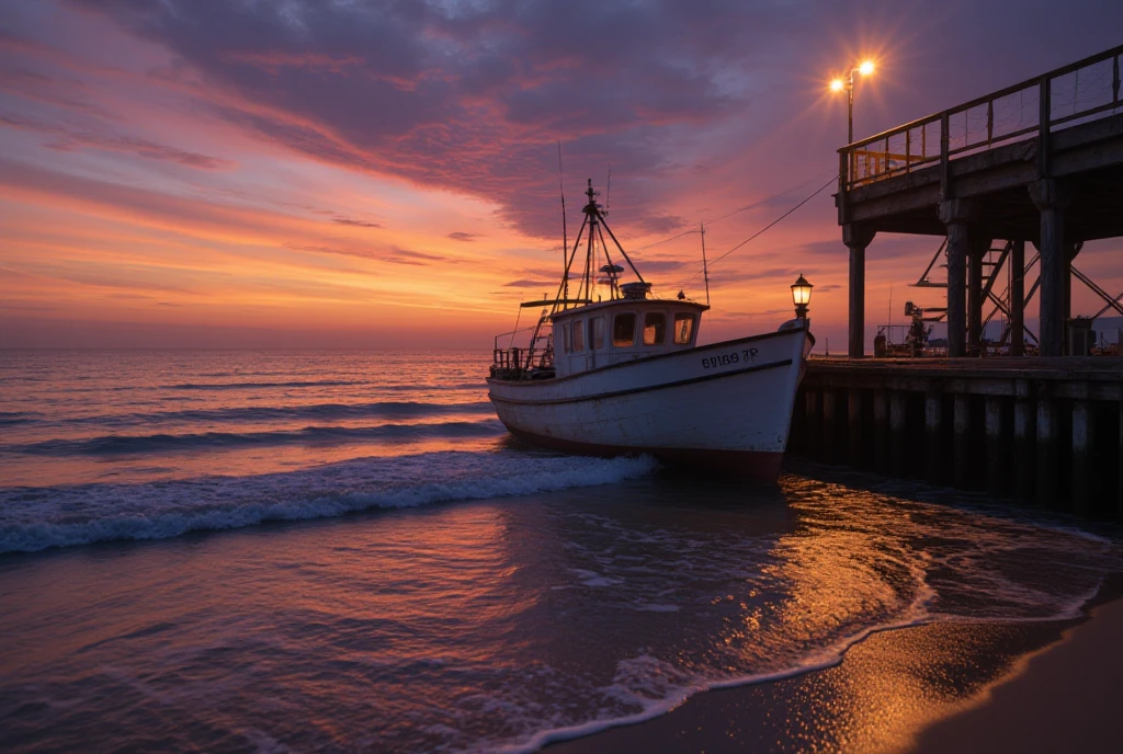 1girl, photorealistic, realistic, ((long shot)), (ugly:1.8), ((mature woman, mature, slightly slim, 45 year old woman, 45 years old, 45-year-old body, 45-year-old face)), (Polish woman, Polish eyes, Polish nose, Polish face, Polish lips, Polish skin, Polish features), ((straight short hair with bangs, blonde hair, blonde)), (blonde hair, short hair, bob cut, bangs), ((hazel-colored eyes)), , (((she is fully ))), (((At sunset, a woman stands seductively on the deck of a luxurious yacht, anchored on a serene lake. The sky above is a canvas of warm hues—soft pinks, oranges, and purples blending together as the sun dips below the horizon. The gentle waves lap against the boat, creating a soothing rhythm that complements the tranquility of the scene. The yacht itself is a picture of elegance, with polished wood and gleaming chrome accents catching the fading light. The stillness of the lake mirrors the calmness of the woman, both absorbed in the quiet majesty of the sunset. It's a moment frozen in time, where nature and human presence converge in perfect harmony))). (((dynamic pose))). she is looking at the camera smiling