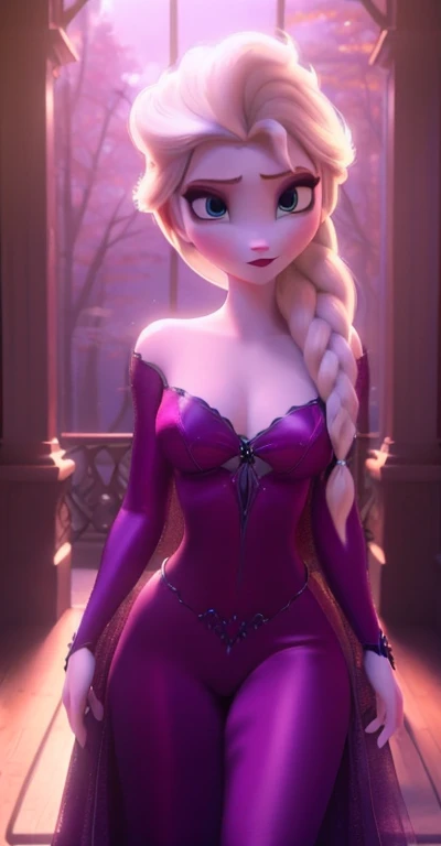 masterpiece:1.4), (best qualit:1.4), (high resolution:1.4), Digital art realistic, imagine v1, Elsa frozen, Frozen (glowing dark-pink gown) grown-up, nightgown princess, Short ???? long skirt, transparent skirt and coat, ???? Elsa, Elsa Disney princess, beautiful Elsa, half open ????? dress, beautiful art,