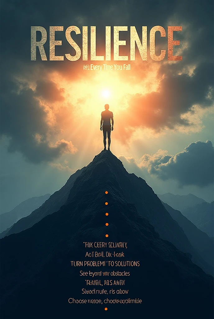 Powerful motivational poster about resilience. A person is standing ...