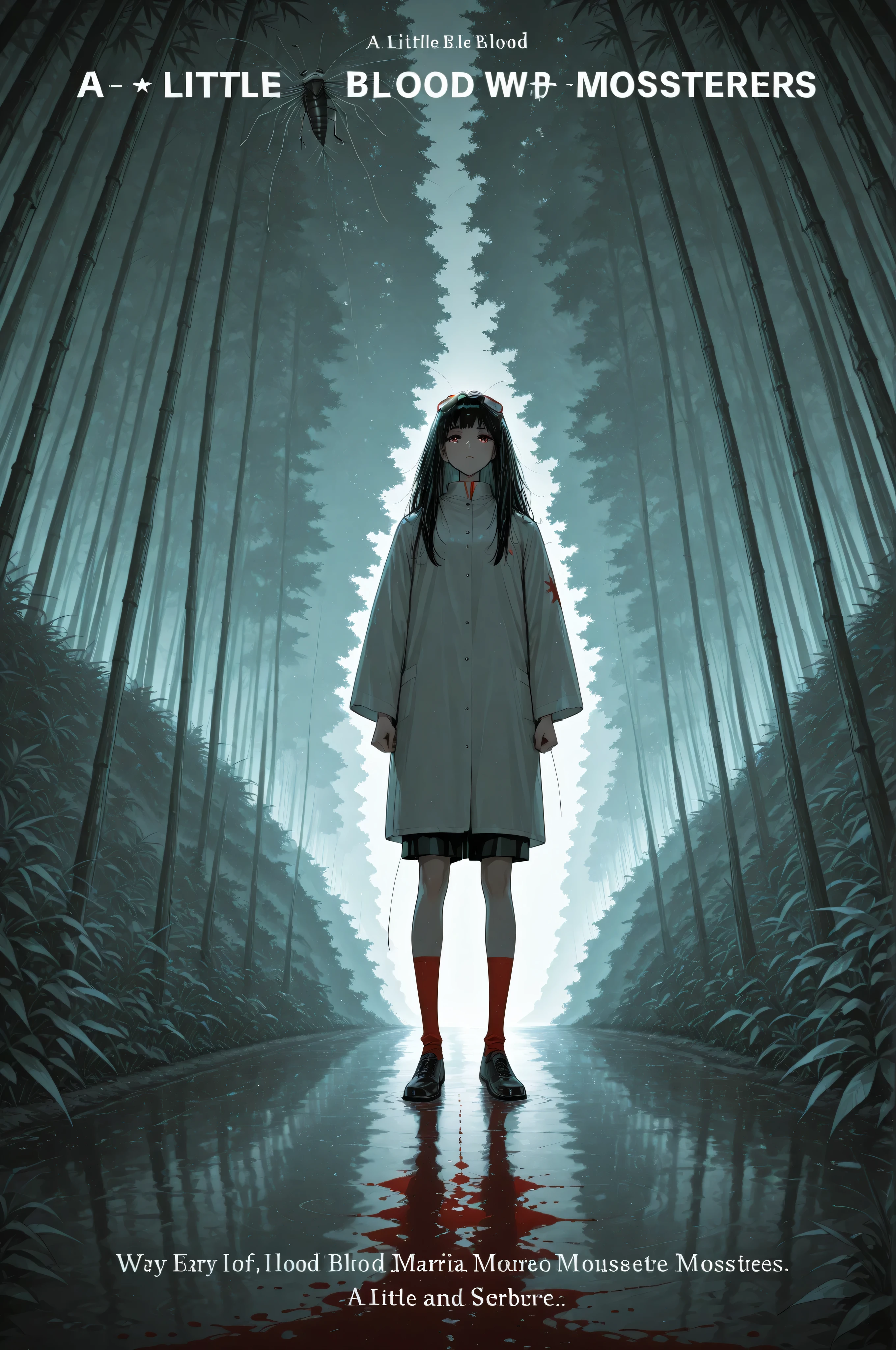 for powerpoint theme Malaria mosquitoes, a little blood, and mosquito habitats, soft easy to combine with text