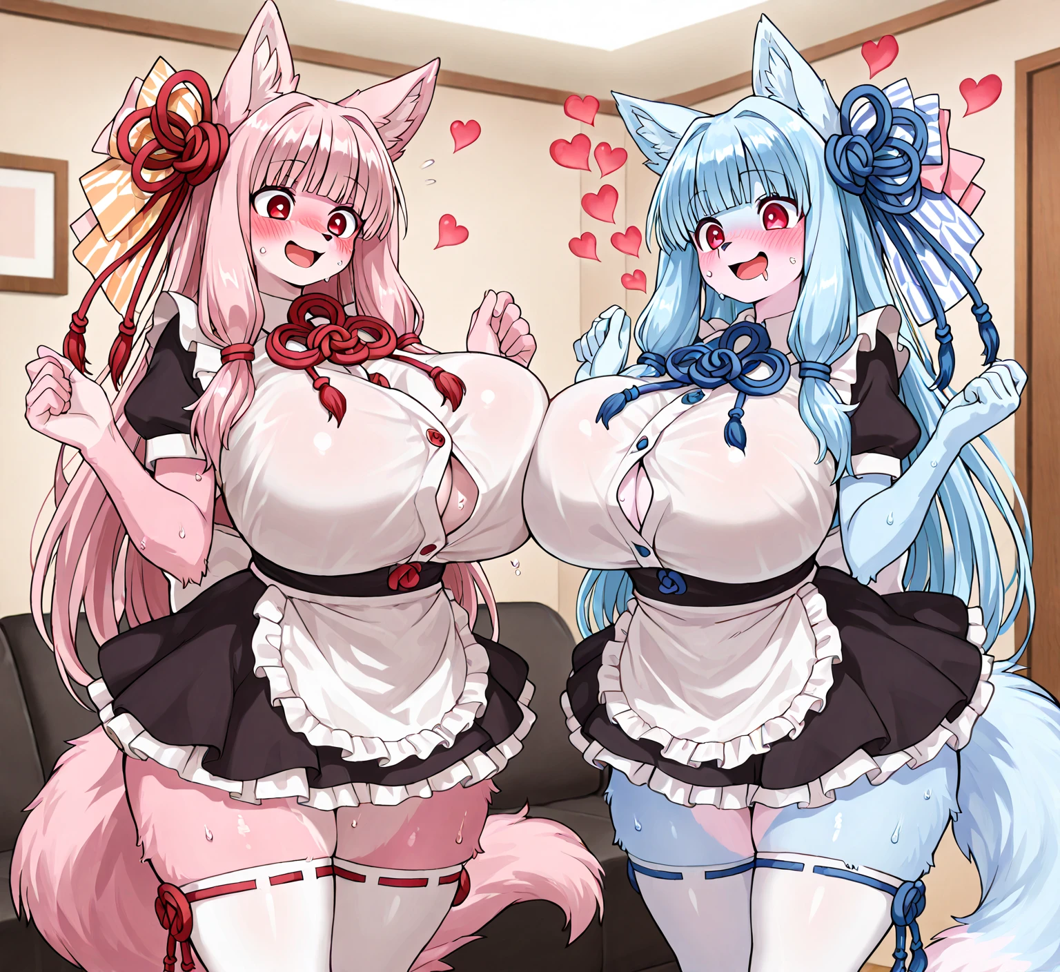(detailed snout and eyes:1.3), Masterpiece, perfect, highly detailed, furry, Anthro, ( wolf furry:1.5), 2 girls, silver earring , size difference, mout kiss , ???????????? focus, wolf, pink fur, magenta hair, hair between eyes, purple eyes, long hair, black claws,indoor, multiple hair styles, different body size, bedroom,night scenery, moon on windows, golden pendant, ?????? outline , open mouth, different ??????? size, babydoll dress, ???? panties, squeezing ???????,  blushed face, looking at the viewer, from above, hand spreading leg, full body,  lingerie, slightly chubby,  goth makeup,  ????,  juice string, hand in partner , hand in ??????, mature body, squirting on face, mother & daughter, , group, ?????, sagging ??????, dvd cover, molested,