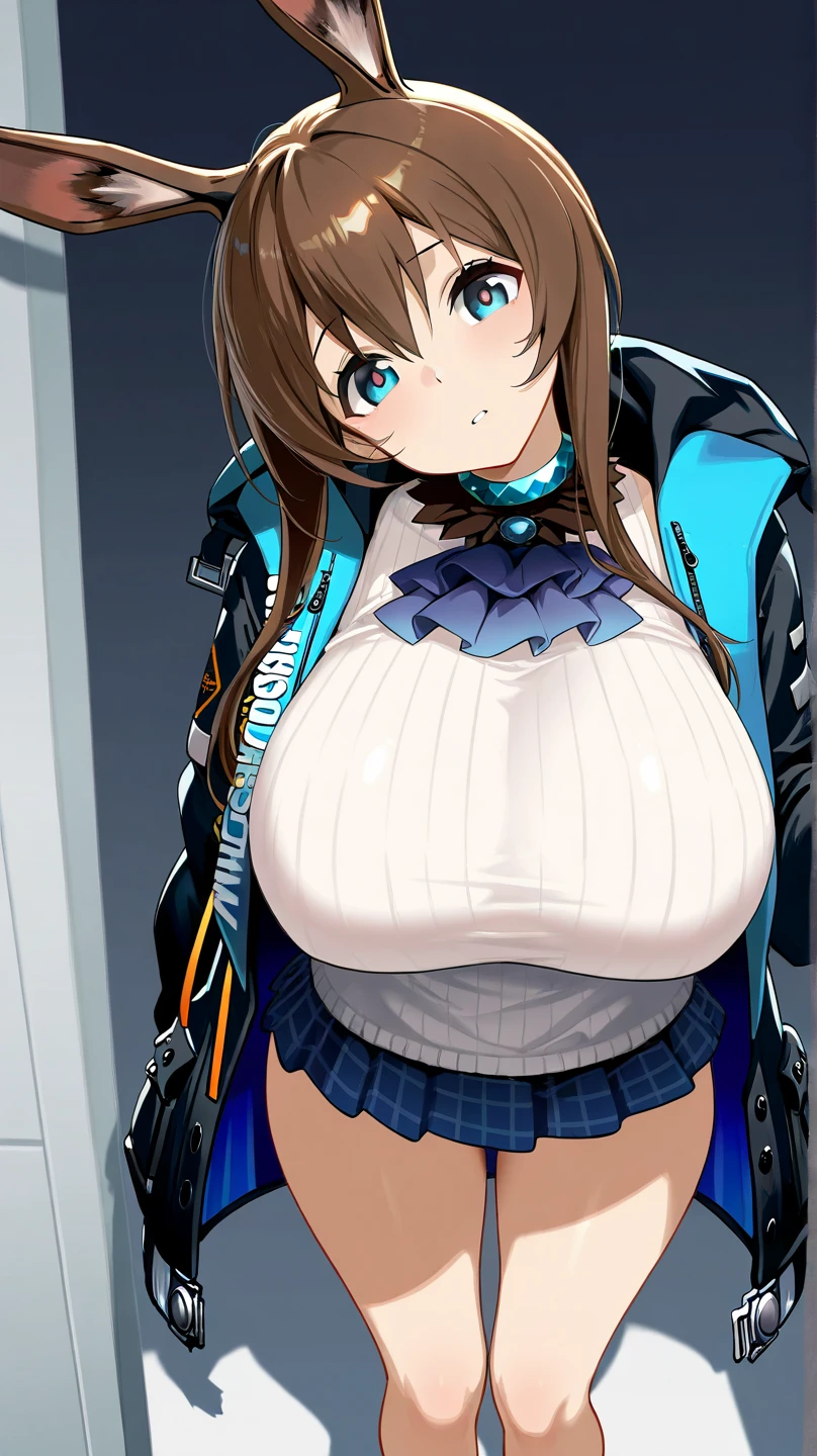 very detailed、masterpiece、high quality、one high school girl、12 years old、Loli、(white and pink space suit)、front zipper、(Futuristic, Tight Fit ????????)、headphone、Cyberpunk space station interior background、(blonde),ロングtwin tails, (pink eyes), change,twin tails,sassy change，cheey change，mesugaki,girl,天才girl、(big ??????):1.1,(blush):1.1、