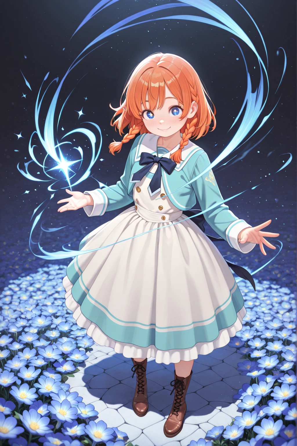 Estilo Anime, The environment full of water, Playing with Pokémon , uma mulher ( Personagem) is in a standard outfit, cabelo curto, cor laranja, olhos laranja, sorrindo, ultrarealista, corpo inteiro, 2D