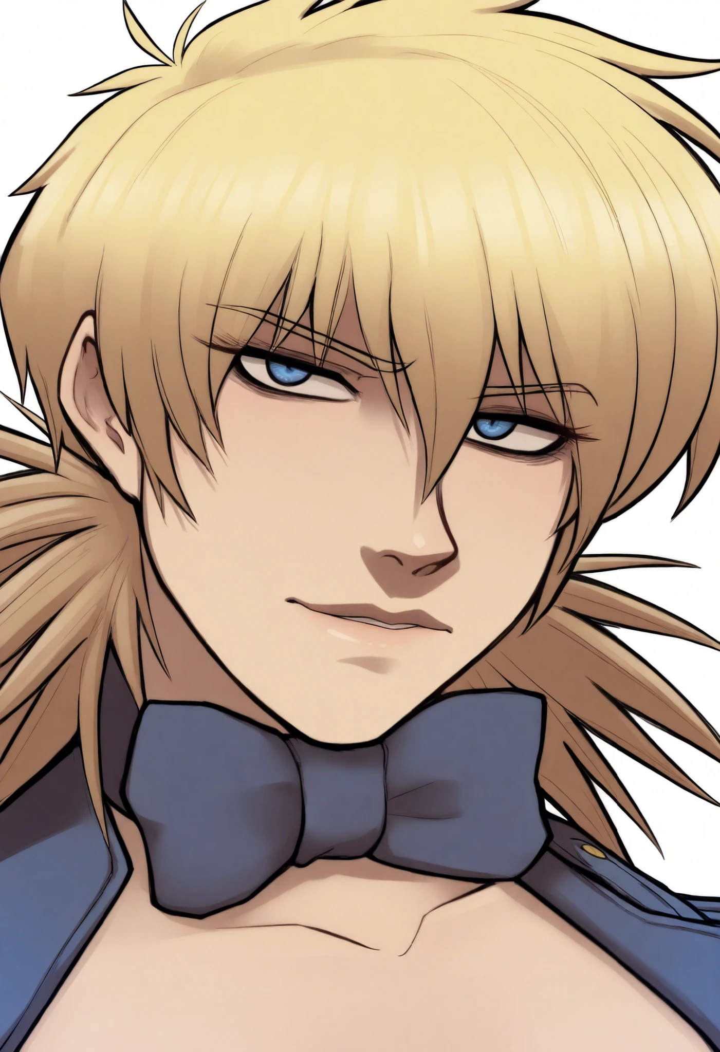 1girl, solo, white background, portrait, long sleeves,
masterpiece, best quality, ytrprm, seras victoria, hellsing, blonde, bowtie, looking at viewer, dominatrix, femdom, apathetic, mature, sexy, blonde hair, strip club