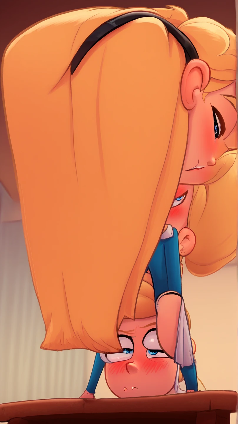 nat, 1girl, (flat ?????), (((very small ???????))), ???:1.3, green eyes,  blonde hair, long hair, lips, bang, blush, ?????, she is showing her ??????, depth of field, bokeh, (special attention to skin detail: 1.2), masterpiece, best quality, ultra-detailed, ultra-HD, photorealistic, cinematic, ((close-up camera shot)), sensual pose, alluring, ???????:1.4, looking up at camera