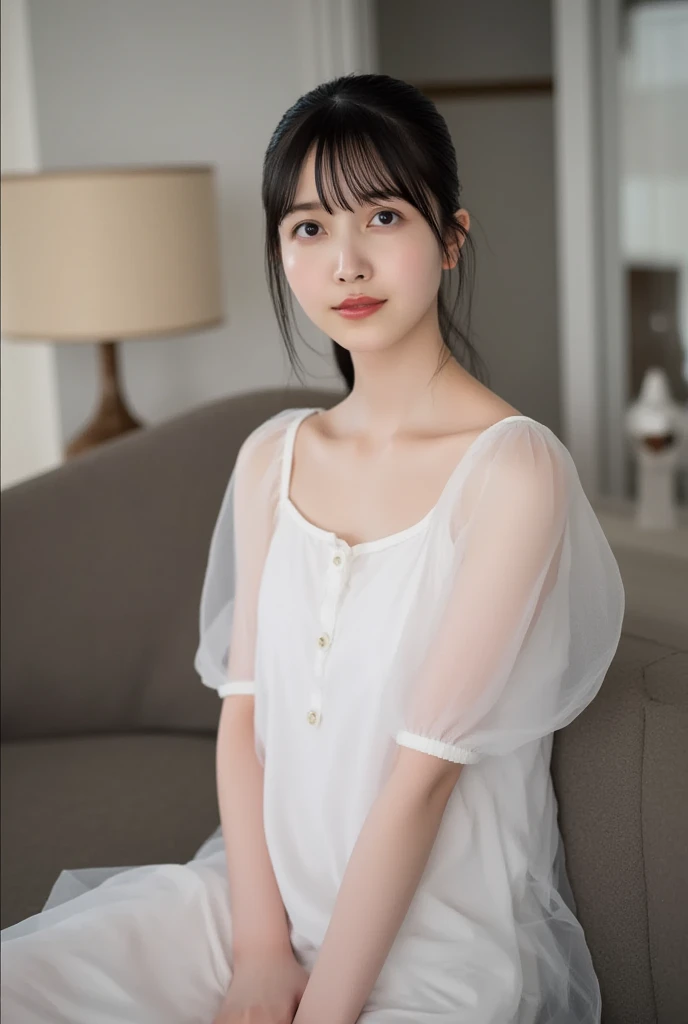 (shot from the side, face to the front). (full body shot). Masterpiece. adorable, 1 girl, 10 years old, baby face, beautiful. . Smile, looks happy. Round big , . Wearing pajamas. japanese girl. Short hair Scrunchie, shiny skin. sweaty body, sweaty , sweaty face, sweaty face, (sweaty details). posing standing next to the window, at night. bedroom. Ultra high res.photorealistic:.1.4,UHD