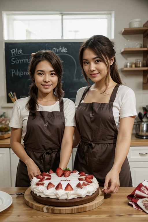 Best quality, realistic, award-winning illustration, (tricky detail: 1.2), (fine detail), (tricky detail), (cinematic lights, best quality), sharp lines, sharp focus, official artwork, 16k, A beautiful woman with a smiling face, wearing a straw hat, wearing a June party hat, June parties, white graffiti splash background, a beautiful young chef, wearing a black apron with colorful blouse emblazoned in June party colors,  Wearing jeans, medium black hair, holding a large can of delicious candy, creamy candy splash, character design by George Lucas style, white background.