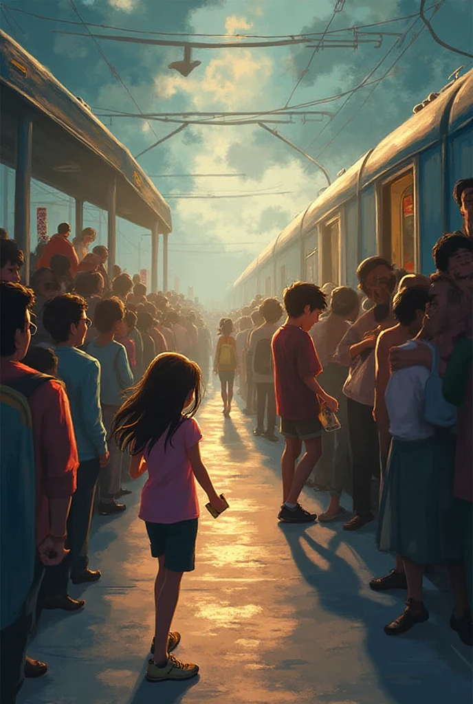 People who survived a zombie invasion take refuge in an abandoned but comic-like train station 