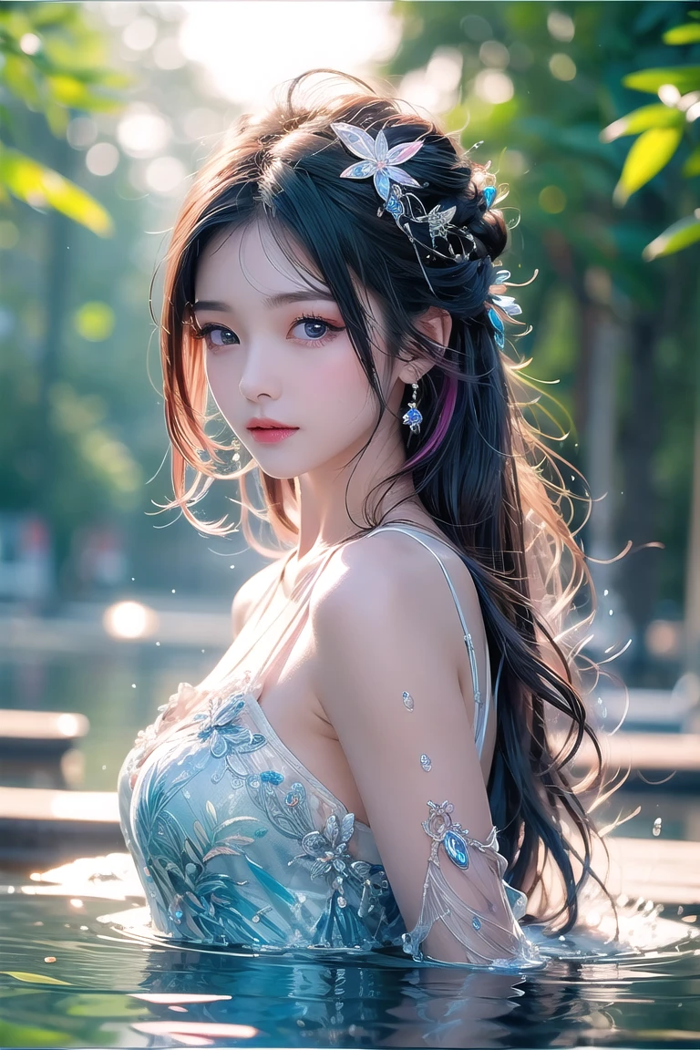 1 27-year-old girl, 1 The future goddess Athena, 12 Chinese Zodiac goddess pink purple, Athena goddess face  thin yellow pajamas, long thin nightgown 12 Chinese Zodiac many limbs  black lace detail, Athena, Mythical goddess from the future, Chinese Zodiac ♏, Luxurious sparkling Athena style, Dark Mystery Edition, Athena王冠, Lipstick red lips, Thin and beautiful lips, Don't laugh, shut your mouth, Characters created by Carol Buck and Pino Deheny, Intricate details, Detailed background, Very detailed, Light Magic, Miss, Clear face, Athena goddess pictures, Round , Large target, Round , Phoenix Feather Brooch, Long hair with bangs, (Long hair in 7 colors of the rainbow:1.9), Beautiful and delicate face and well-proportioned eyes, (Transparent eyes: 1.8), 大Large target圆眼睛，Exquisite and beautiful makeup, Rui, Long silk pajamas, Mysterious Makeup, bracelet, Side bangs dyed light, Upper Body, (Athena女神Upper Body: 1.8), Drooping arms, 真实生动的photo, (组成Athena的星星: 1.7), ( Sky Athena and fictional space-time portals: 1.8), Fiction Art, 原始photo, hanfu photo, Best photo, High target_resource, best quality, Best photo, 8K picture quality, 8K ultra , Surrealism, 最经济的真实photo, Athena标志的艺术肖像, followed by 1 symbol of the Athena logo, Athena goddess single portrait, The most realistic color scheme, 最佳photo颜色, on the table, Hair accessories, necklace, Jewelry, Pretty Face, Upper Body, Tyndall effect, Photorealism, Dark Studio, Border Light, Two-color light, (Delicate skin) High target: 1.2), 8K UHD, Digital SLR Camera, Soft Light, high quality, Volumetric Light, frank, photo, High target resourceolution, 4k picture quality, 8K, Bokeh, Smooth and sharp, 10 times more pixels, Charming goddess Athena, 性感女神Athena, Stretch out your arms,(Background Space: 1.8), (galaxy: 1.7), aurora, lightning, (aurora Background: 1.8), Perfect eyes, 完美眼睛的photo, Beautiful goddess and flowers,