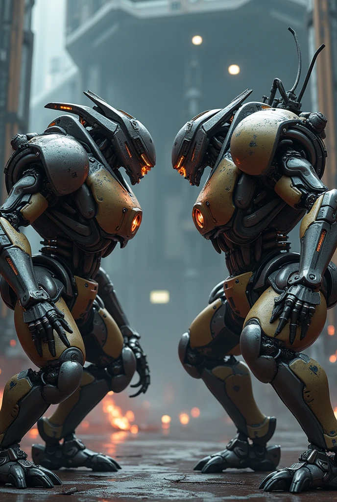 Two robots fight looks to the camera With realistic details, want to ...