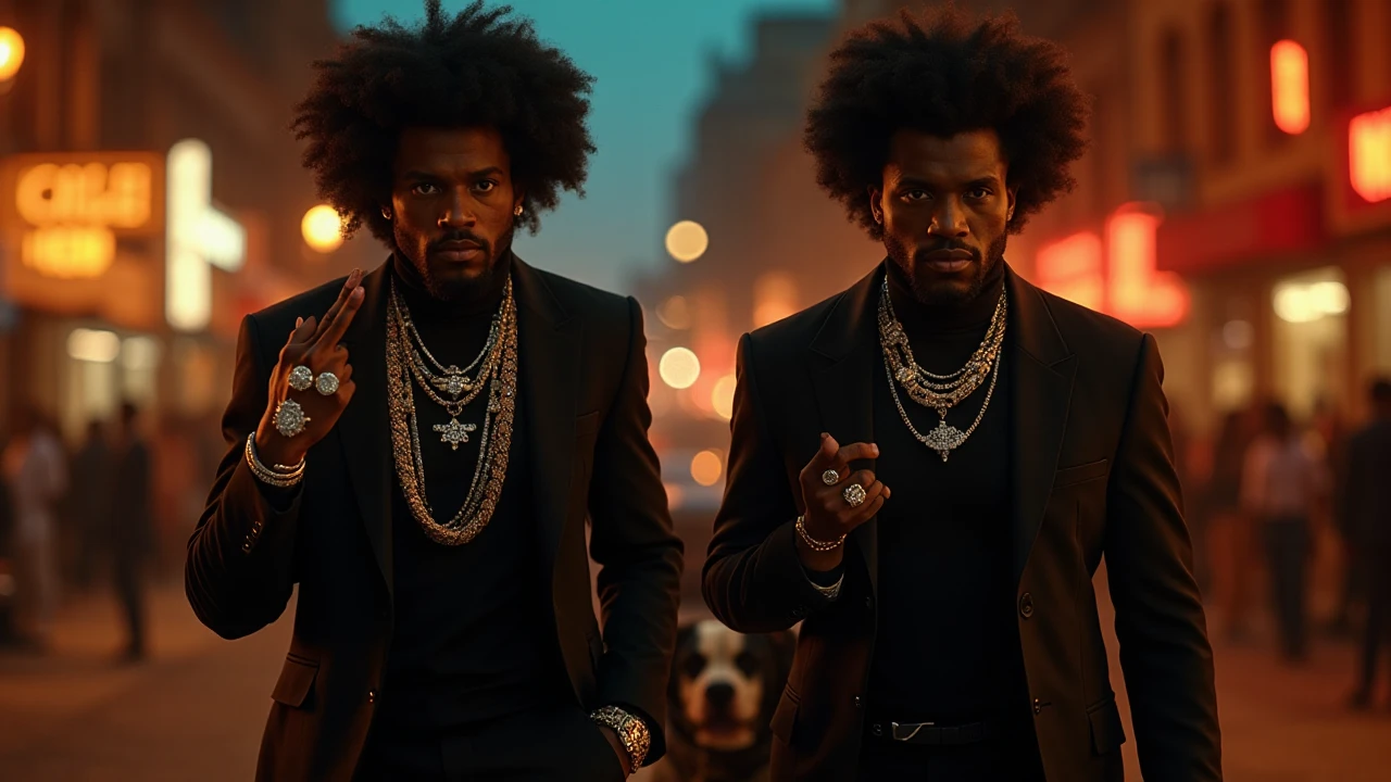 1970's pimp named "Mr Lickity Split", he has a goatee and an afro, he is wearing 1970s attire, cinematic action, masterpiece, super detail, textured skin, atmospheric perspective,