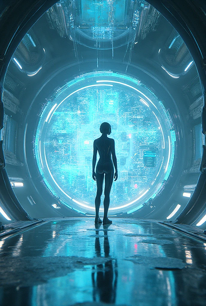 Brightly colored abstract aerial view image of a (((((futuristic helipad beside ocean))))) with a spiral, a (((futuristic all-glass train))) passing by, epic beautiful space sci-fi, chaotic cinematic space rift, Greg Beeple, Beeple and Tim Hildebrandt, Beeple and Jean Giraud, (((giant glass lion sculpture))), galaxy space sci-fi, ringworld, by Mike "Beeple" Winkelmann. Matrix style, (((Matrix cascading code))), (((a futuristic twin tower skyscraper with a unique twisted design))), (((OLED GUI interfaces in the building))), at night, (((((1girl, solo))))), photo realistic, (((((((large-breast:1.2 body, cleavage:1.4))))))), (((((off broken mini sling-shirt and black sling , extreamly short pleated  exposing ))))), (((((running pose))))), (((((((matrix style black micro sunglasses))))))), ((((((((((aiming with a short gun)))))))))), (((((looking at camera))))), (((very low view))), (((((half-body thigh level medium shot))))), (((cinematic lighting))).