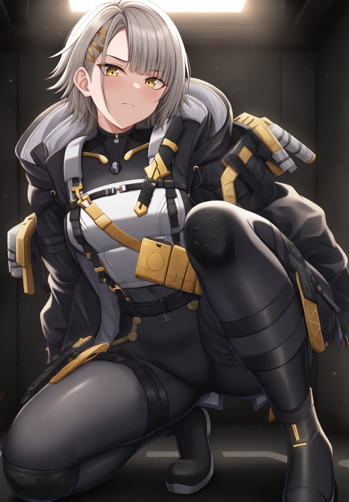 ((masterpiece, 4k quality, highly detailed)), cybernetic legs, visor, long hair, neon highlights, big belly, fat belly, ((android boy)), ((solo male)),  belly, blushing, sweating, ((sci-fi)), choker, cyberpunk clothes,  clothes, soft skin, white metal, ((pants bulge,  imprint,  bulge)), ONE MALE, avoiding eye contact, awkward body language, ((belly focus)), ((anxious expression)), ((slightly muscular fat arms)), ((sweaty)), fat male, techwear pants, tight clothes, ,  