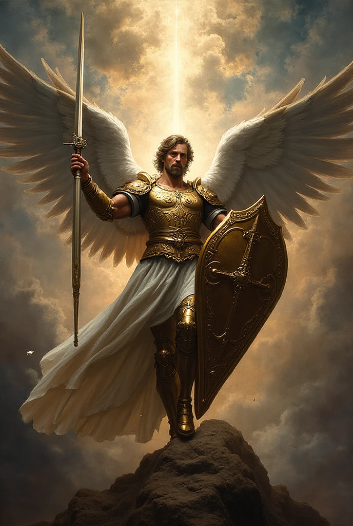 Saint Michael the Archangel with his sword and shield - SeaArt AI