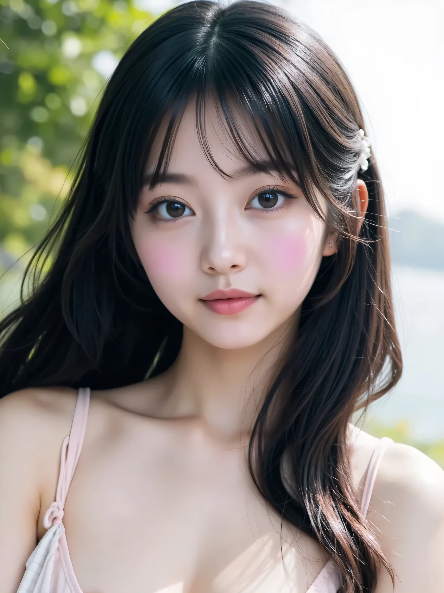 {bust closeup photo taken in a bright bedroom:1.8}},{{Highest Quality:1.8}}}, {masterpiece:1.8}, {:1.8}},,{natural makeup:1.8},{{Extremely elaborate facial eyes:1.8}, {{ Beautiful White Skin:1.8 }}}, {Professional Lighting)}},{High Accuracy Selection},{{{{Picture of a face above the chest:Nipples(red)Nipples}}}},{{one high school student:16age :(((smile))) :small breasts:Areola(Pink)Areola}},,{red頬:1.6},,{{{{smile:{big double eyelids}:{mascara}: { teardrop bag}:{{Long Lashes:1.8}}},,{{eyeshadow:0.8}},{{{{透けて見える白いタイトシャツ-Nipples:1.8}}}},{{bob cut::Princess Cut:ponytail:1.8}}