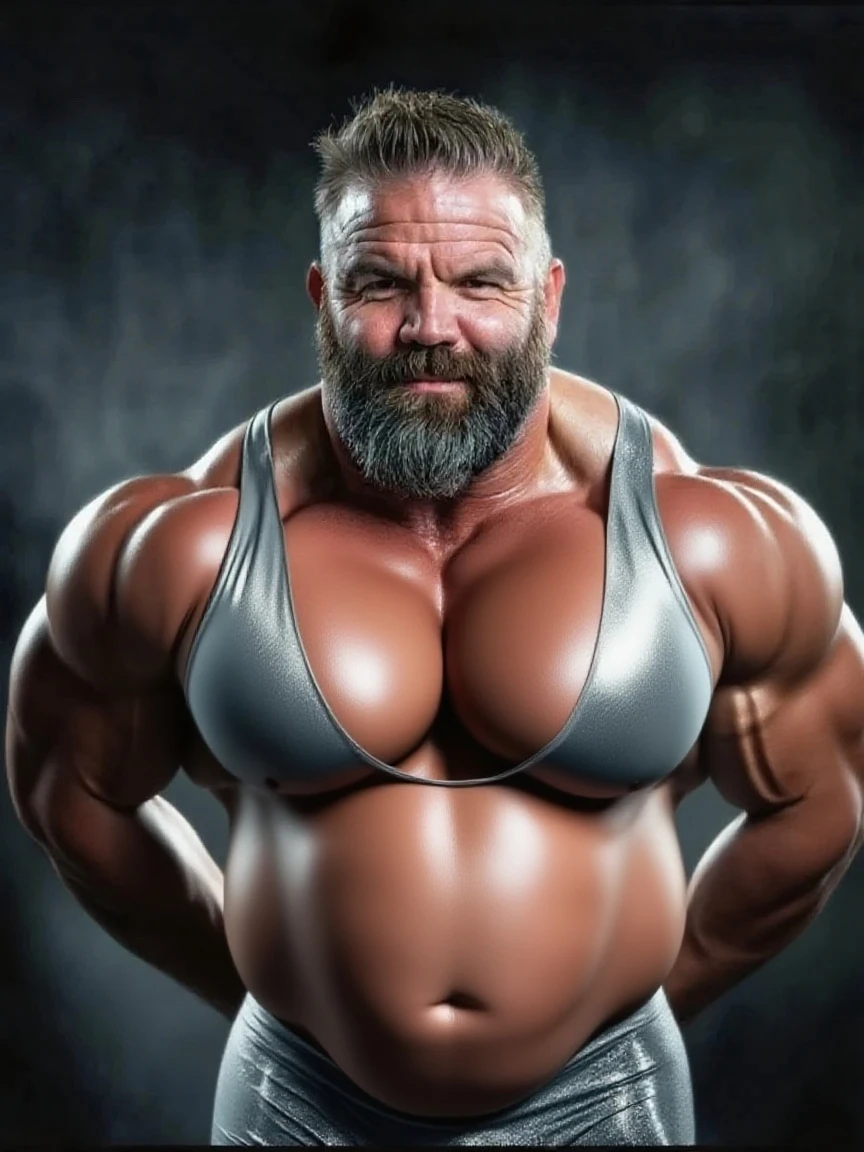 age 60, white man police detective with a mature, kind demeanor, strong and muscular yet chubby build, mustache, wearing a thorn open supersuit(spandex), hairy ?????, giving off a hint of a ????? yet disgusting aura, completing the look with shiny leather riding boots, wearing a white ?????, nice bulge, nicebulge, sitting at a glory hole, dirty gay cruising bar, leather gloves, smiling, lying back legs raised, spandex