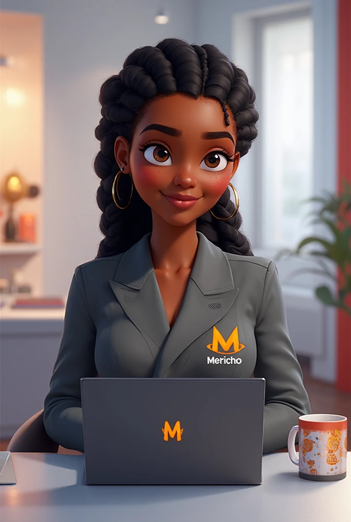 Pixar style image with 3D character white glasses black woman short curly hair holding a blank sign, Maquiagem Disney,Pescador, bonitinho, sorridente ,Close-up, Pixar, Disney, Cinema lighting,