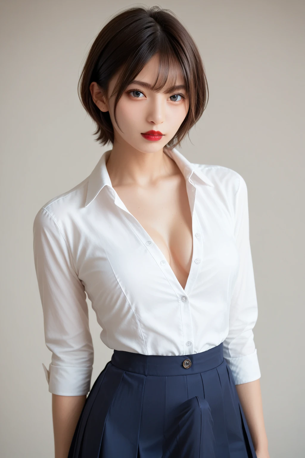 Delicate, masterpiece, beautiful details, colorful, exquisite details, delicate lips, intricate details, (), with cool black sunglasses, 1 woman, (a beautiful 20-year-old cute Korean woman: 1.1), (kpop idol, Korean mixed), (50mm Sigma f/1.4 ZEISS lens, F1.4, 1/800s, ISO 100, photograpy: 1.1), (photorealistic:1.4), (SPY:1.2), (Open Jacket,Shirt, Skirt,(Black Pantyhose),Christian Louboutin\(Brand\),:1.3), Earrings, Necklaces, Armbands, (Tavern, Bar:1.2), (Beautiful Legs, High Girl, Skinny, slim_legs, thigh_gap, Model:1.2), Lens flare, from the front, (cool expressions), dynamic poses, (makeup: 1.2), (sitting in a wide office boss chair))