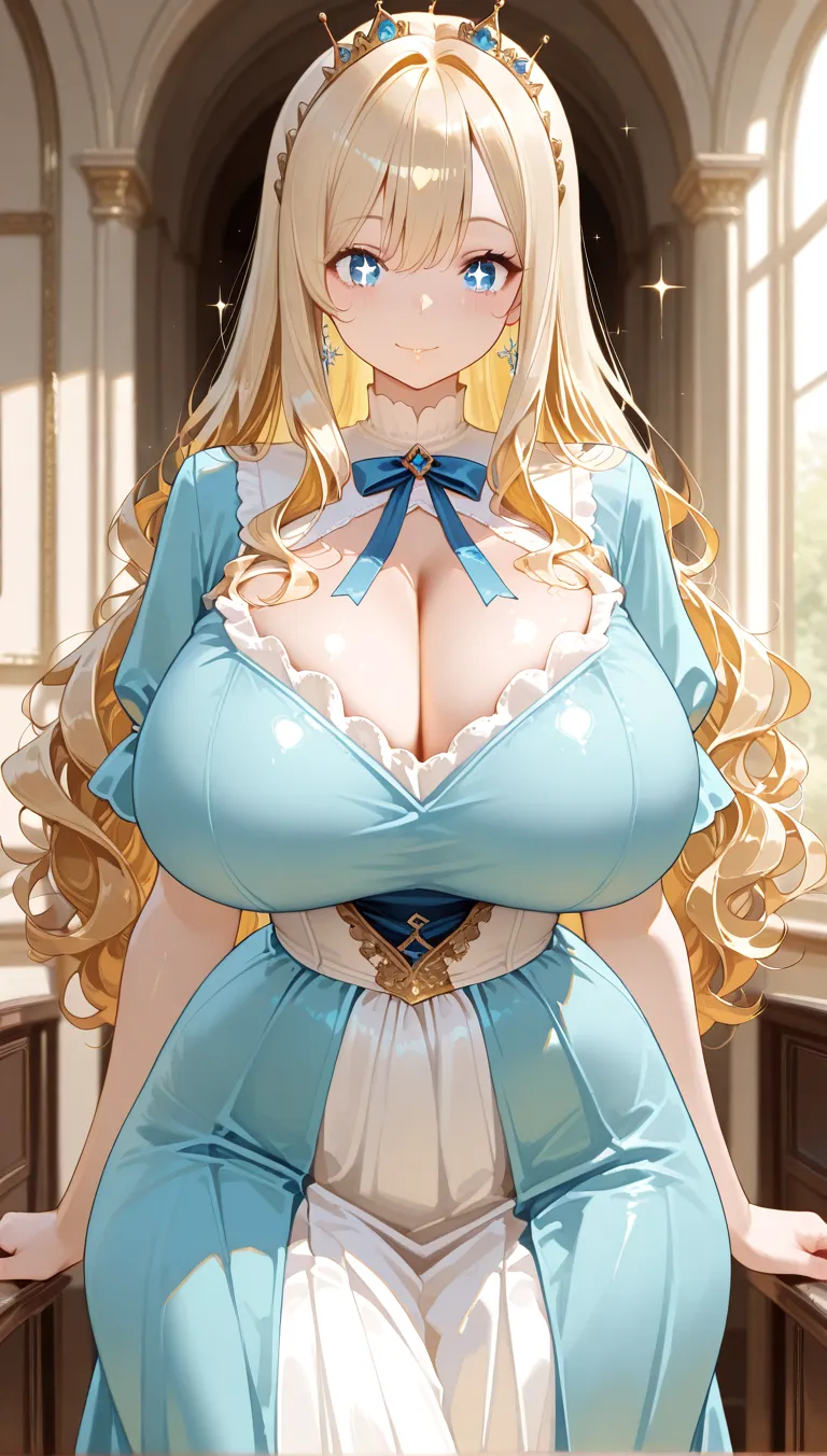 Very detailed、Highest quality、Best image quality、masterpiece、8K、Sparkling Blue Eyes、Anime Face、A kind smile、(Open your mouth)、(Blonde long hair)、(SFW Giant:1.5)、(???????????:1.3)、Kundy's、Cowboy Shot、(?????)、(High leg)、(Muscles of the whole body)、(necklace)、(???????:1.5)、(????:1.3)、(?????????), panties,  black panties