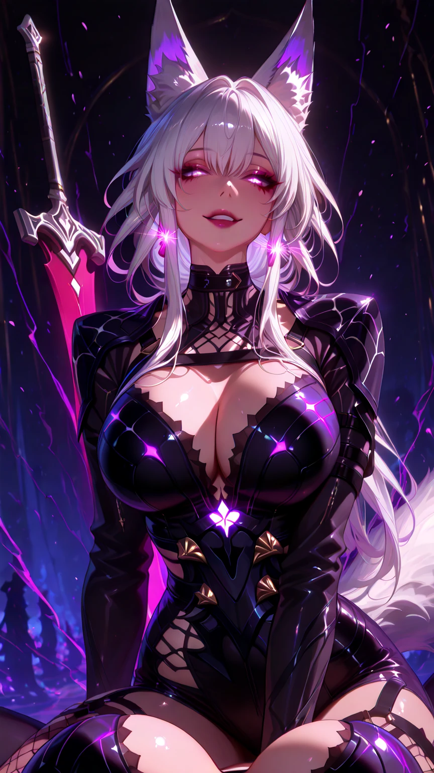 (masterpiece),(Highest quality),(Super detailed),(Best illustrations),(Best Shadow),(Absurd),(Detailed Background),(so beautiful), 16K, 4K, (so beautiful)Bradamante, One person, alone, curvy, , , , , , fluorescent pink eyes, , , , (Oculogyric crisis), , Perfect figure, heart-shaped pupils, , , paw pose, Arched back, tongue out, , , , afterglow,  smile, , Beautiful , , , ,  posture, , , (cross-eyed), (rolling eyes), , water eyes, tears, Brainwashing, Hypnosis, first round, , saliva trail, , shiny skin, , , , , BREAK, , Dramatic lighting, Psychedelic Background, Clear liquid, , night,  slave, , Torrent of Light, mysterious, spoken heart,