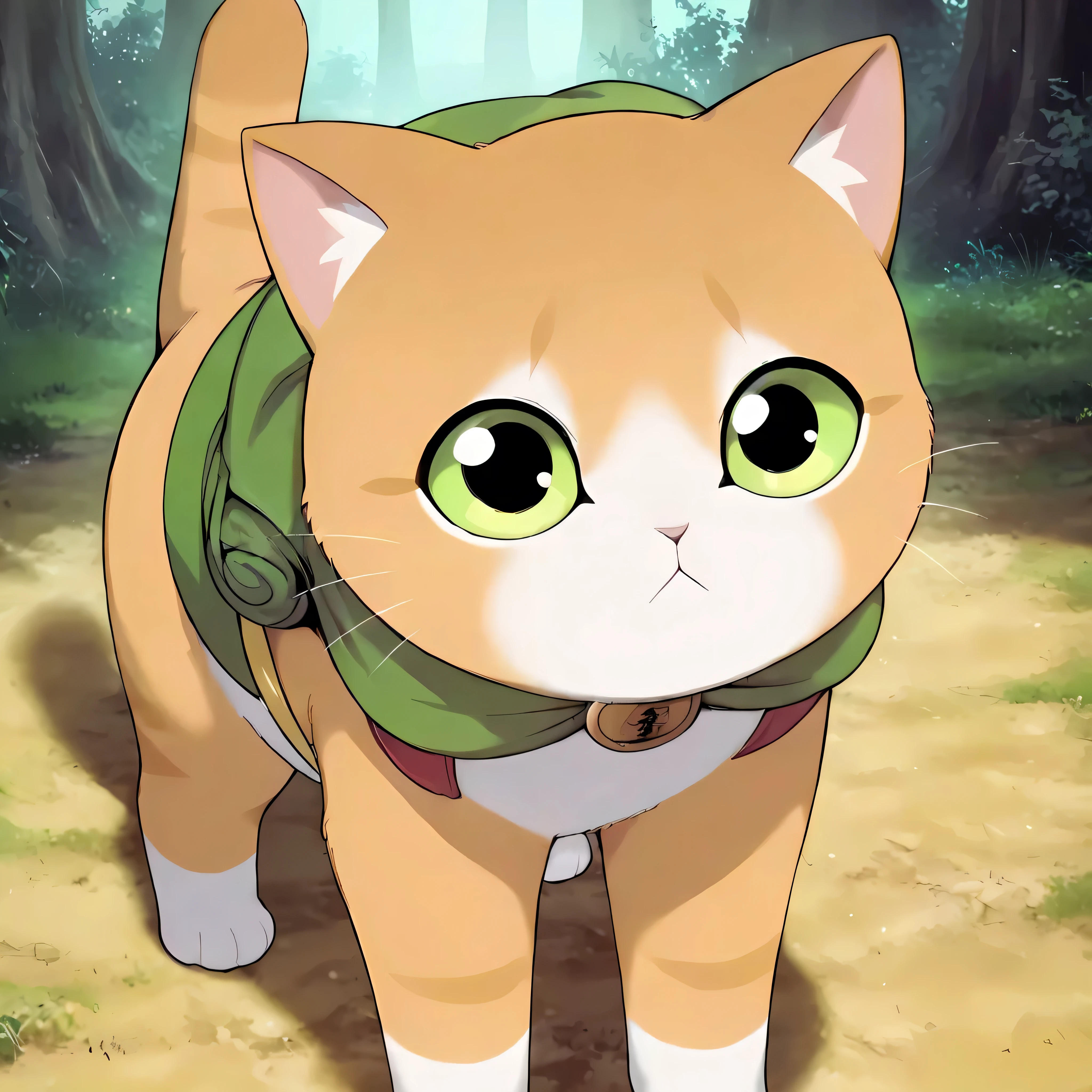 [🐈Theo], [Paul 567 2nd - Model_Test], [Manhwa Manga], [LoRA Mixed Test], [ 2D anime art, 8k, masterpiece, high quality, high details, forest, background, (no human, not human), animal focus (cat_feline concept), (cat_paw correction), solo, cute, cat, theo, fur, two tone colors, furs, tail, claw, (4 fingers cat_concept), cloak, clothed, cat_pose, with backpack, leather_strap, 