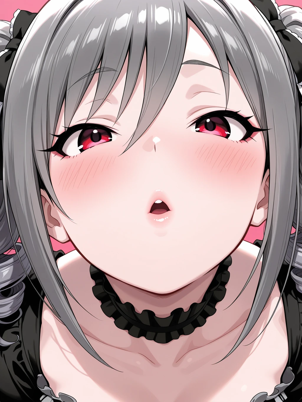 masterpiece, Best Quality, High resolution,, One girl, Open your mouth, Sticking out tongue,((a large amount of  on the face)),Completely 、Small breasts、、Realistic tongue、Very long tongue,(( in mouth))、((Flat chest:1.1))、((Lots of drooling:1.3)),((Grin)),Brat,Crouch down、Squat、