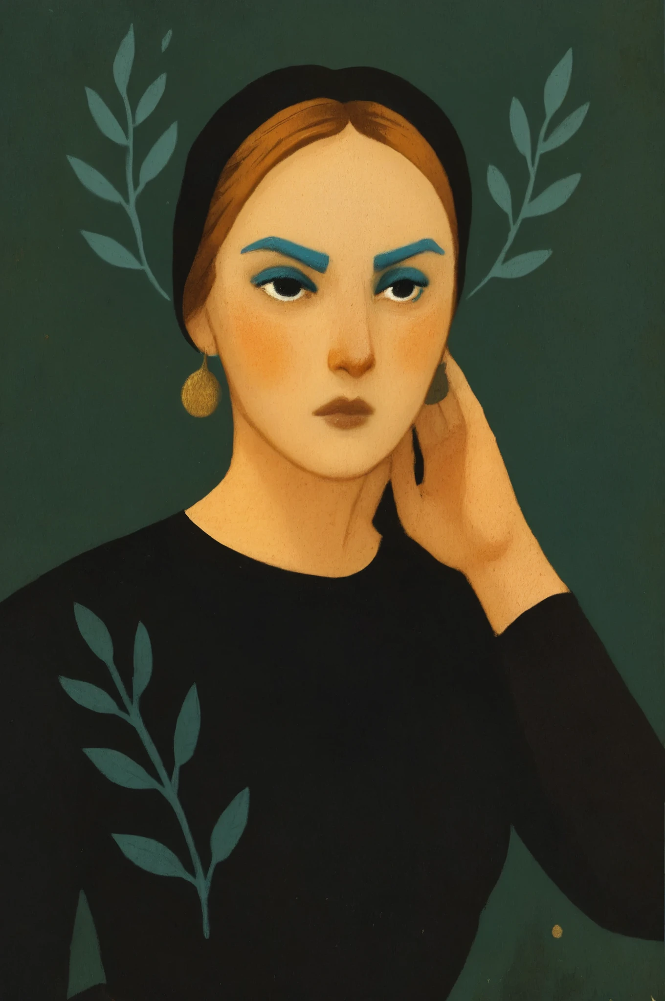 dkri style, hyper detailed gouache portrait of 1girl, black eyes, painterly illustration, gouache layered textures, soft illustration, 2d art, abstract background, masterpiece, best quality, flat illustration, extreme quality, IllustriousQual, masterpiece, best quality, realistic, lora:AnatoFinnstarkIXL_v2:1.0, oil painting (medium), muted color, soft painterly brushstrokes