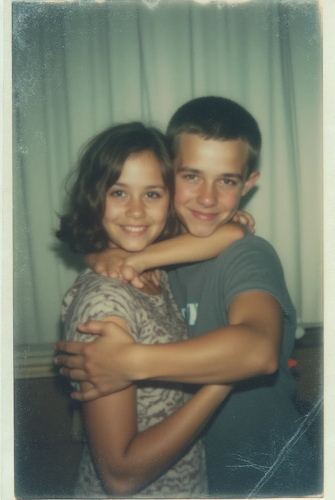 Take a photo taken with a Polaroid camera. The photo should look like ...