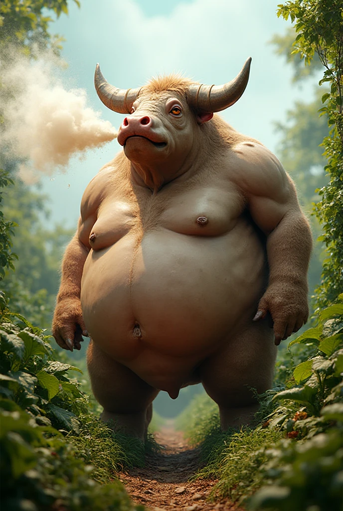 Alone, BULL, Big Belly, Belly, FAT, Chubby, Big , Male mature, Grandfather, old, old age, milking, milk, Male lactation,  milk,Male  milk,photorealistic, alta qualidade, Furry, .