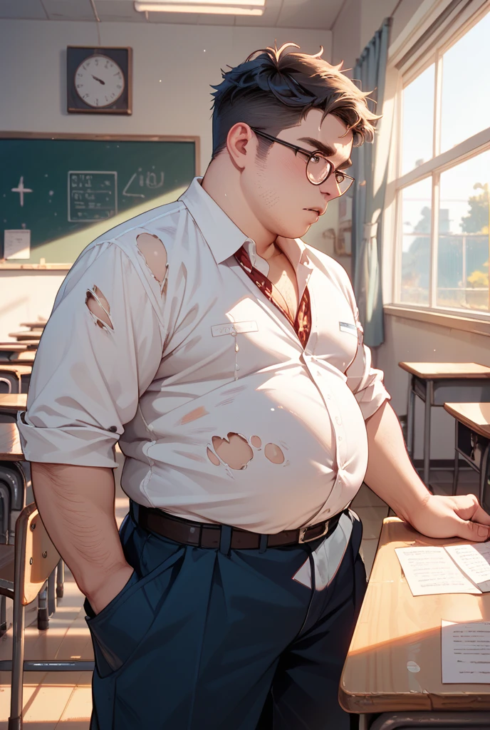 very detailed,highly detailed texture,(highly detailed face, (perfect face, perfect eyes)),depth of field,perfect soft lighting,best shadows,perfect reflections,volumetric,detailed image,high resolution,anime,male focus,gay,score_9,score_8_up,score_7_up,score_6_up,human,cute boy,black eyes,fat,overweight male,obese,sweaty body,(musk clouds),big belly,
fat man,fat,blush,male focus,solo,,fat,solo,plump, short hair, tired, relaxed, flustered, big boy, holding a belt, belly is , pinching his stomach, freckles, brown hair, laying on the couch, daddy, sassy, pirate clothes, pirate boots