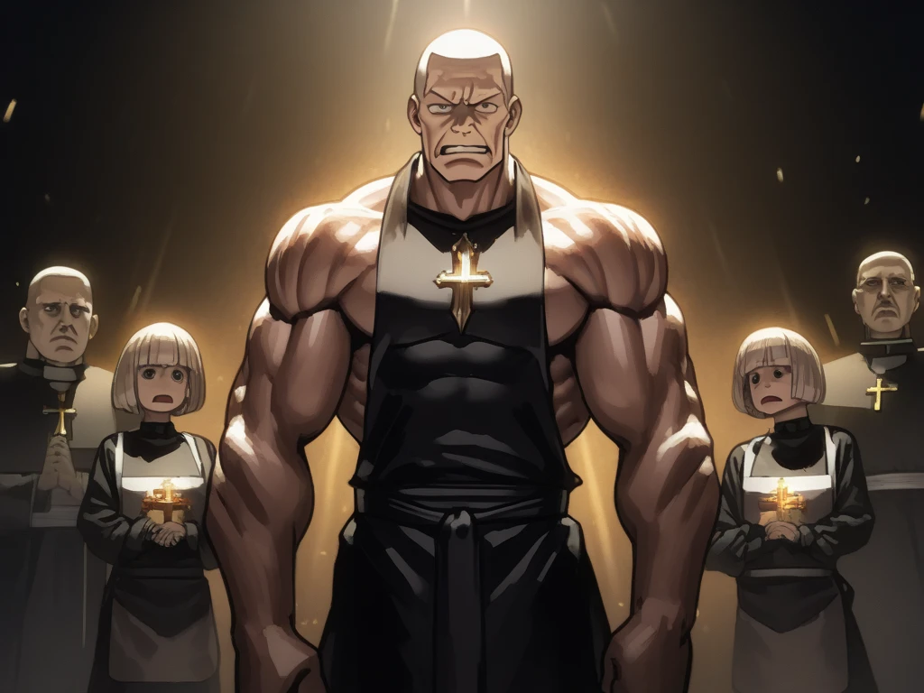 very attractive and handsome man  many wounds bleeding. a knife in his hand at a party very detailed whole body everyone very scared the man laughing the scared guests.  There is a lot of  and a lot of people fighting. A spacious room and much light should be seen