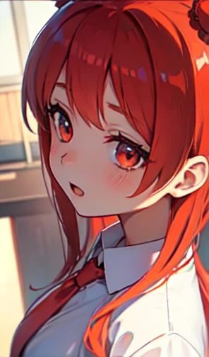 itsukinakano, itsuki nakano, bangs, blue eyes, hair between eyes, Ahoge, redhead, star \(symbol\happy smile, smile, Mouth wide open,embarrassing,blush, hair ornaments, star hair ornaments,Akagi glasses,red off shoulder sweater, shoulders, clavicle, neck,Heart Pendant Necklace,Black long skirt,Mini Boots,put your left hand on your waist,slouch,whole bodyがイラストに入るように,There are many shops,noon,Light of the sun,clear,Looking up from below,
break outdoors, station,square,
break looking at viewer,whole body (cowboy shot:1.5),
break (masterpiece:1.2), highest quality, High resolution, unity 8k wallpaper, (shape:0.8), (fine and beautiful eyes:1.6), highly detailed face, perfect lighting, Very detailed CG, (perfect hands, perfect ),